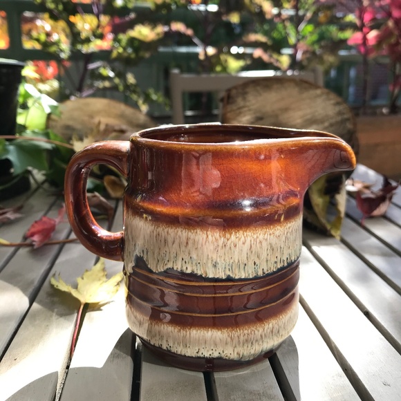 Vintage earth tones  ceramic glazed creamer - Picture 5 of 5